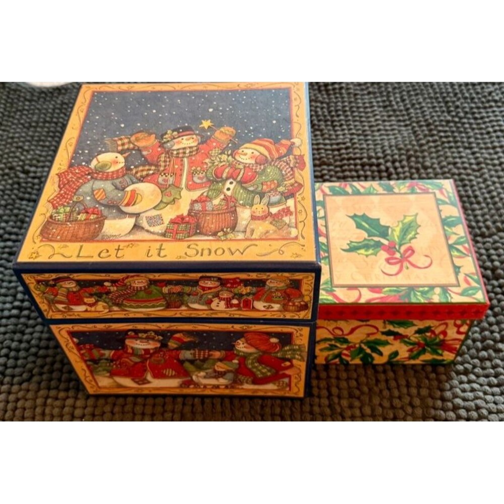 Two Decorated Christmas Boxes